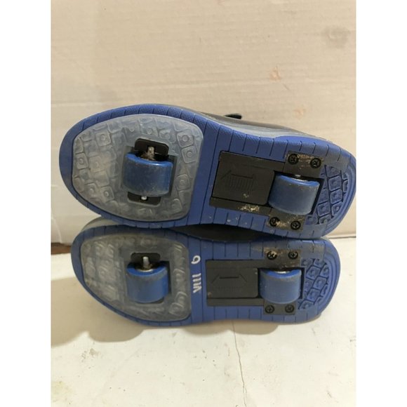 Jian Dian Light Up USB heelys  Kids Size 13.5 Black Blue sparkle Sneakers Shoes - Picture 6 of 7